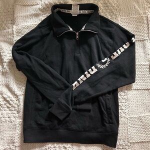 Victoria’s Secret Pink Black Quarter Zip  Sweatshirt “LOVE PINK”